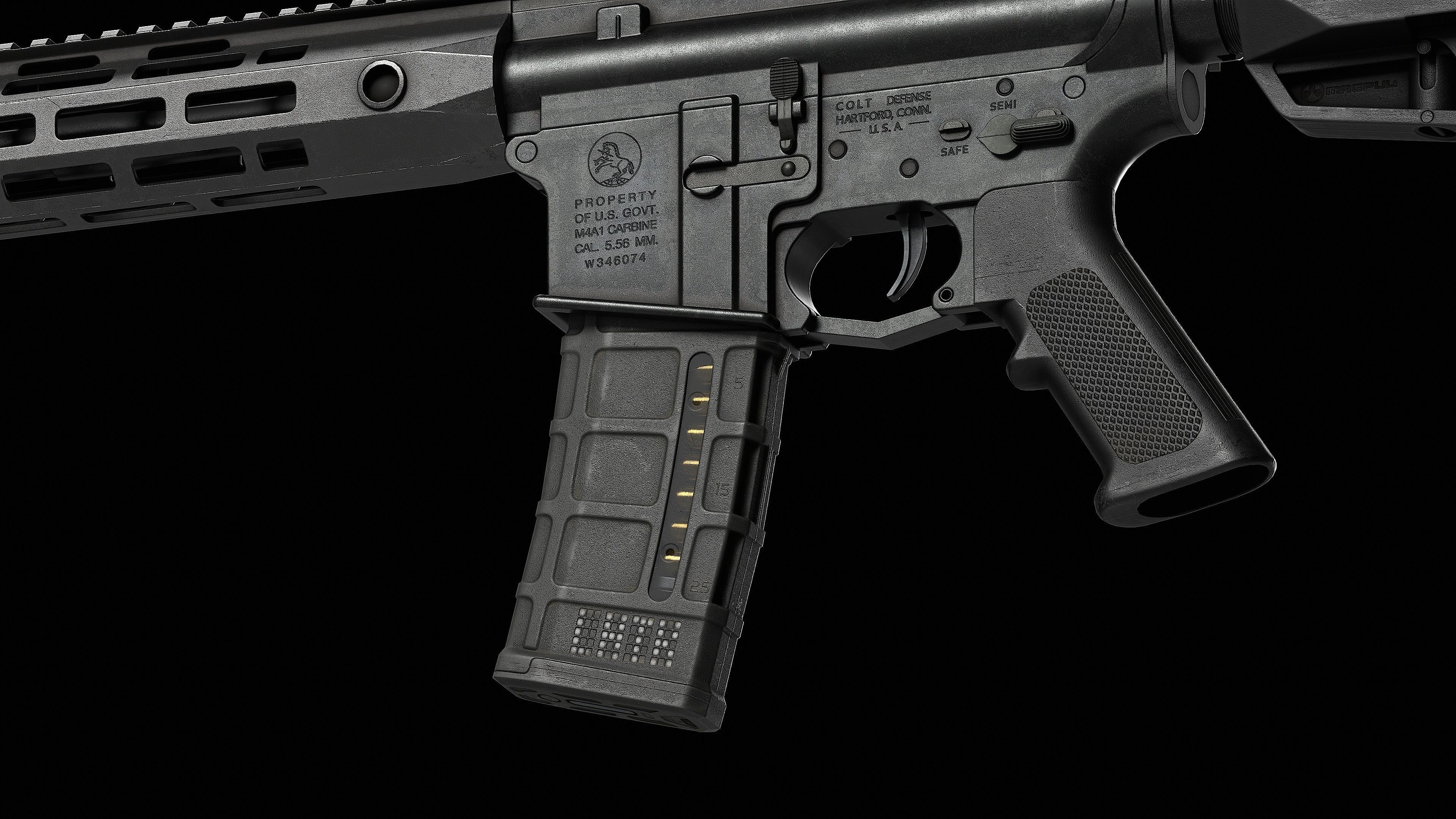 Magazine PMAG 30 Round AR M4 GEN M3 Low-poly 3D model_8