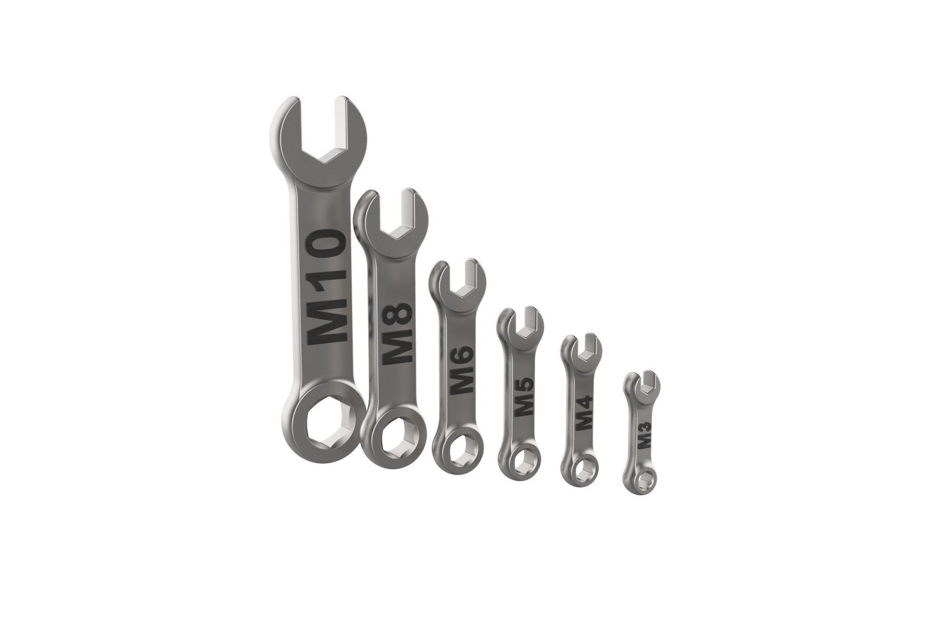 Combination Spanner Set 3D print model_1