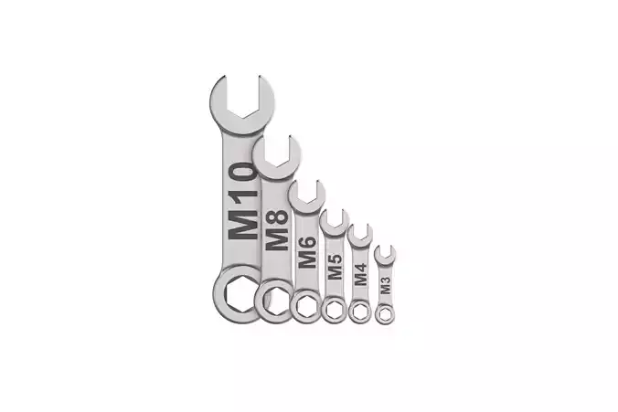 Combination Spanner Set 3D print model
