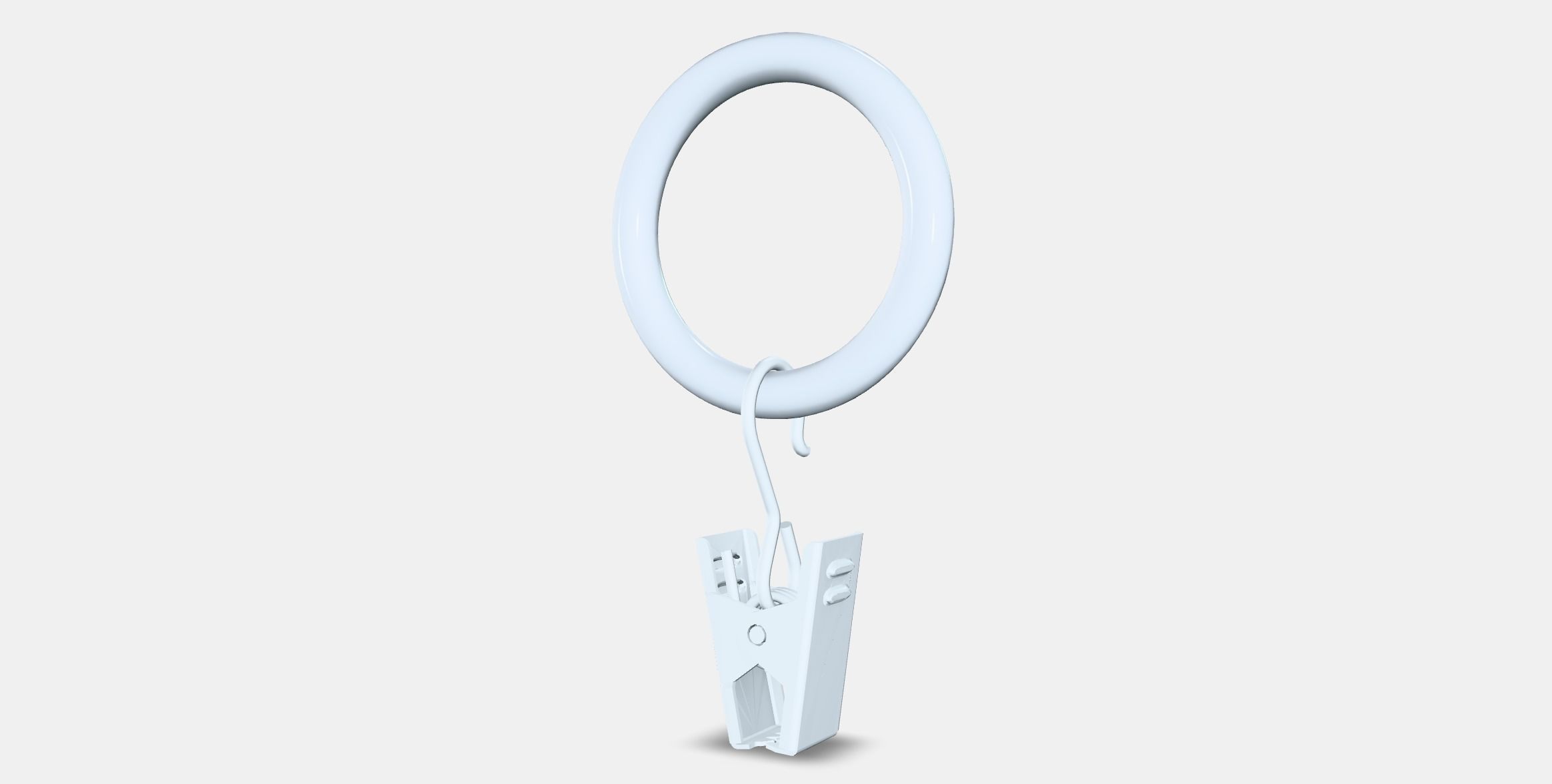 SYRLIG Curtain ring with clip and hook Low-poly 3D model_5