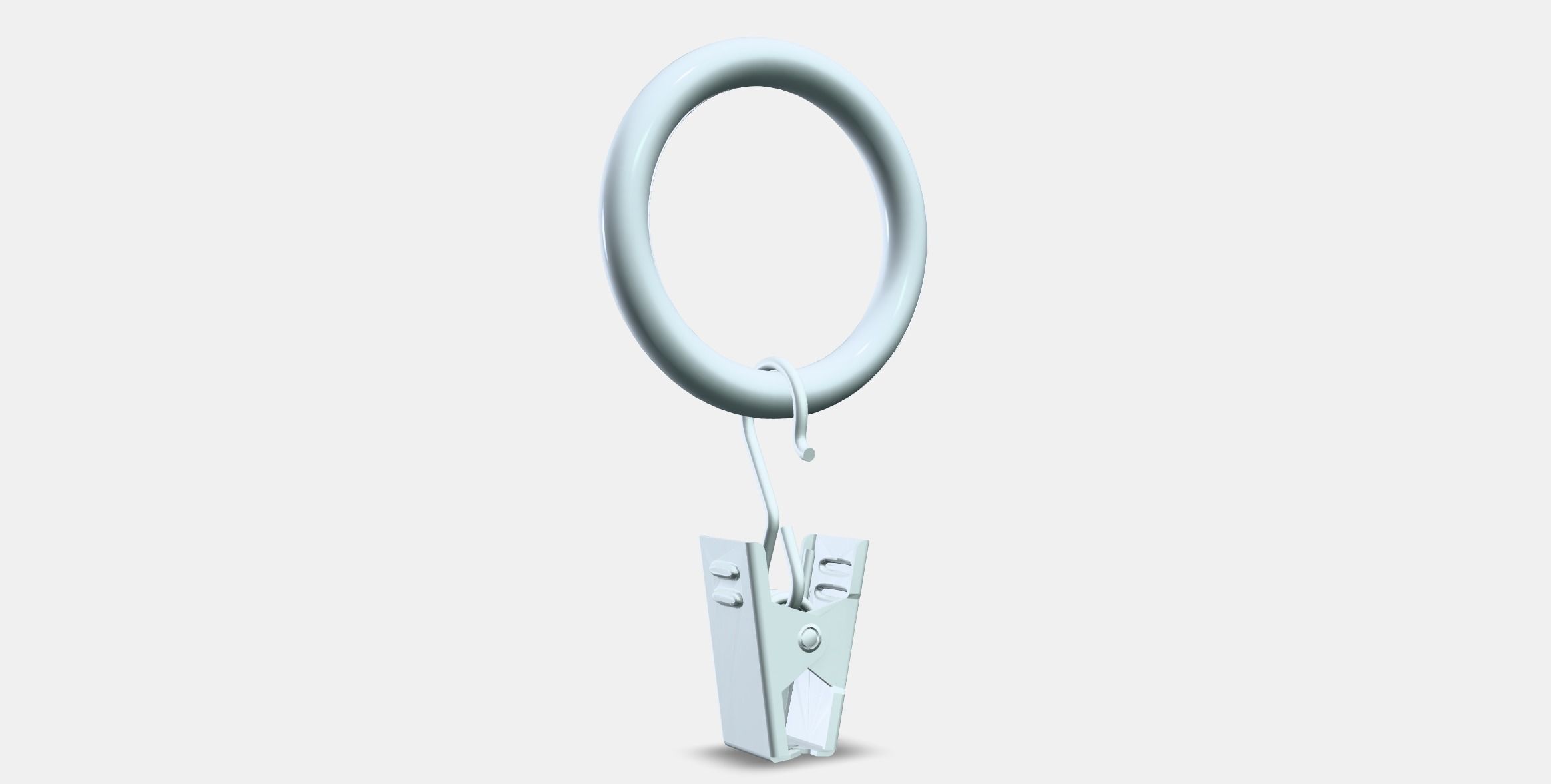 SYRLIG Curtain ring with clip and hook Low-poly 3D model_3