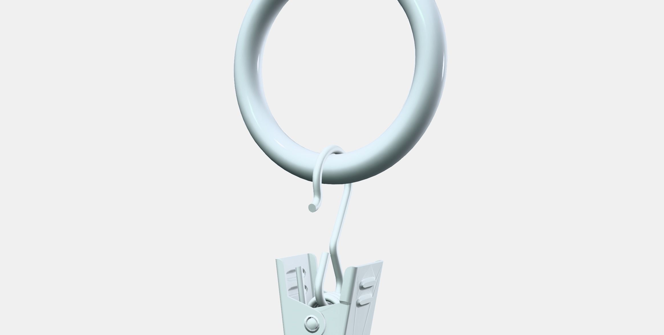 SYRLIG Curtain ring with clip and hook Low-poly 3D model_13