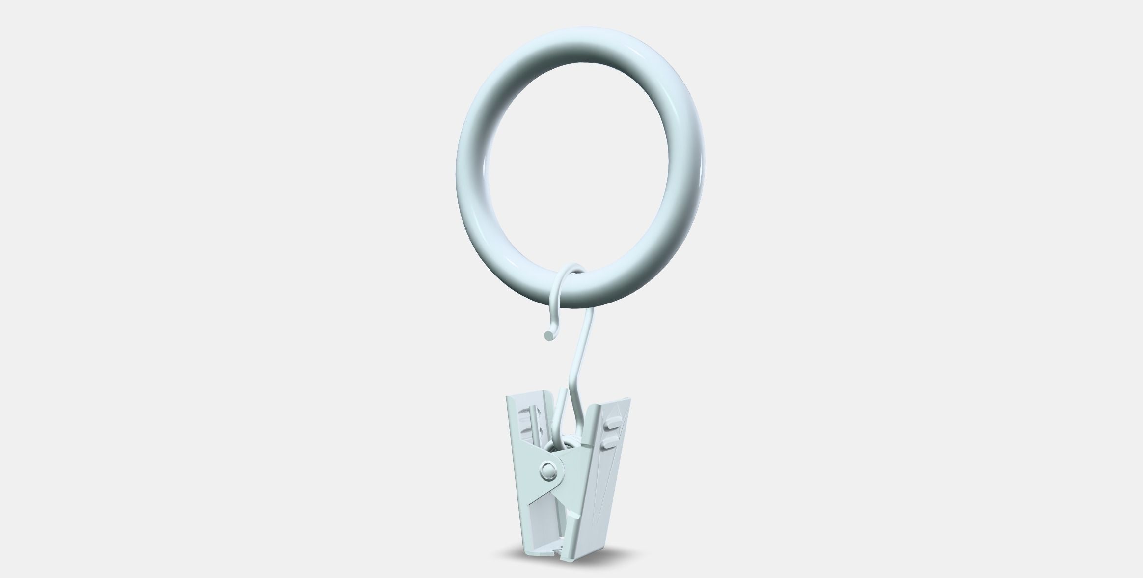 SYRLIG Curtain ring with clip and hook Low-poly 3D model_12