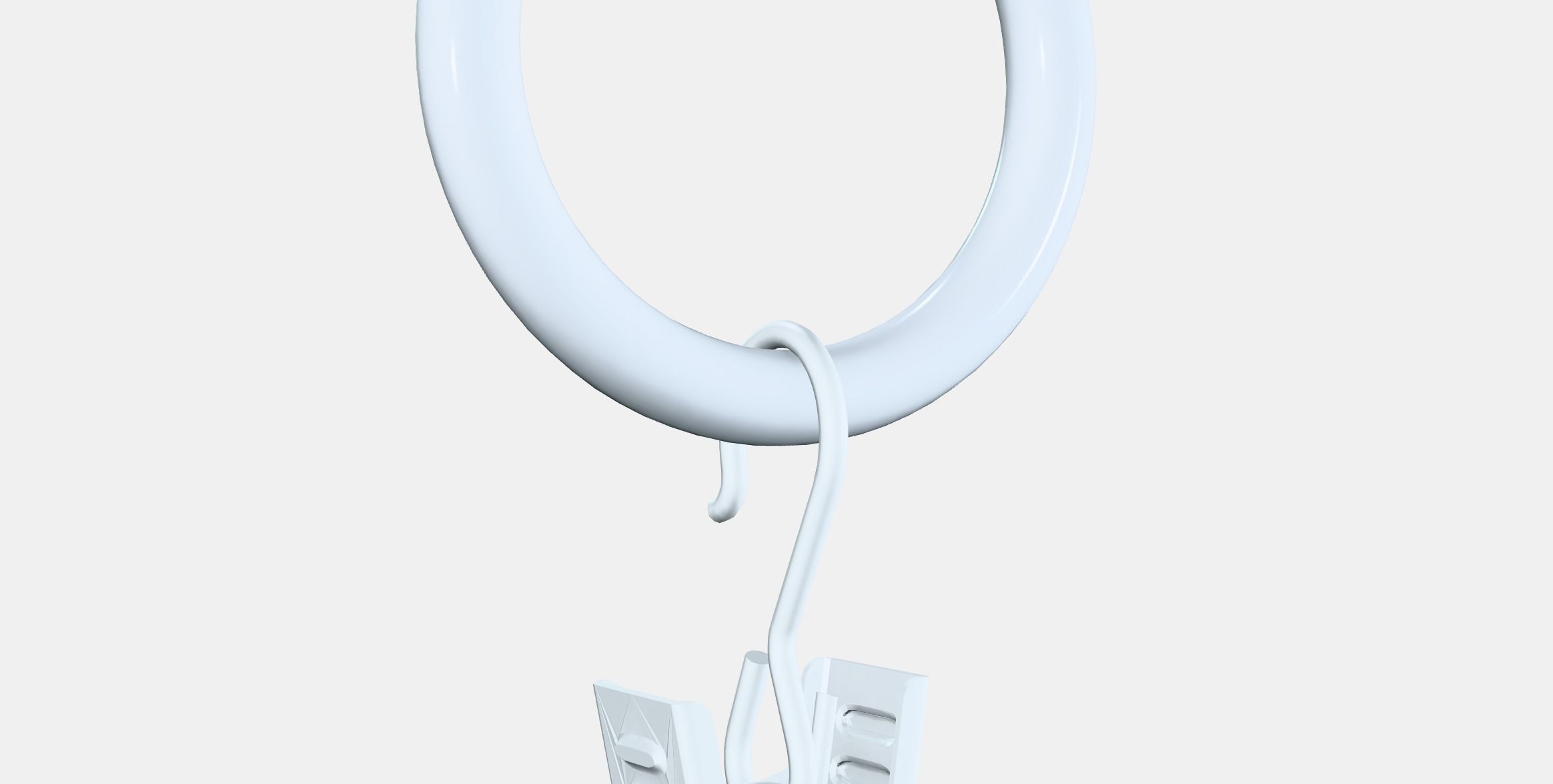 SYRLIG Curtain ring with clip and hook Low-poly 3D model_2