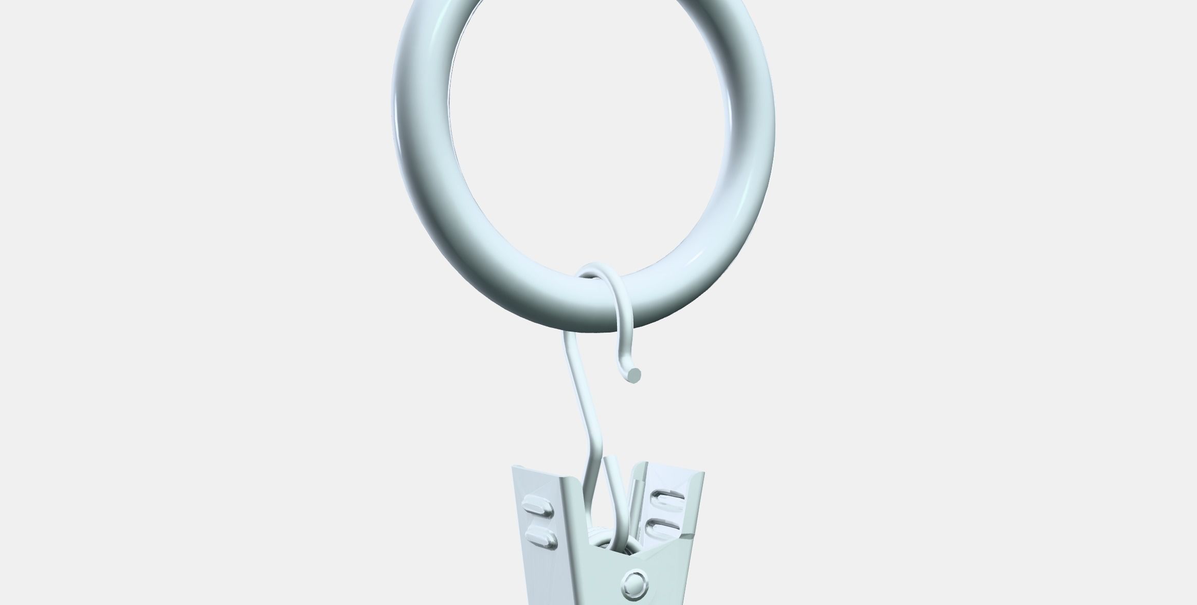 SYRLIG Curtain ring with clip and hook Low-poly 3D model_9