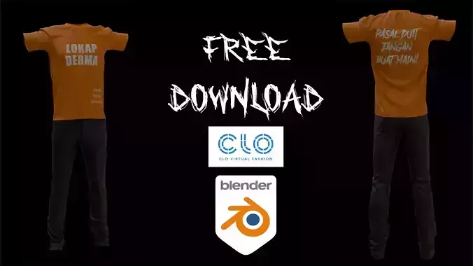 Free T-Shirt Animation Jumping Wall Texture