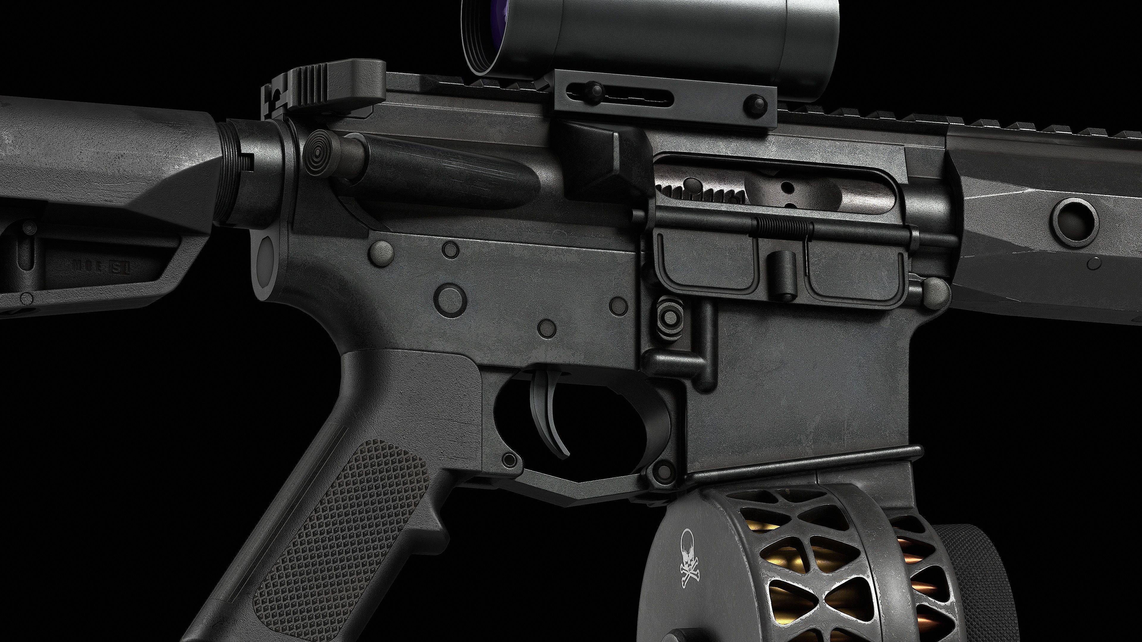 AR 15 Colt V1 Low-poly 3D model_13