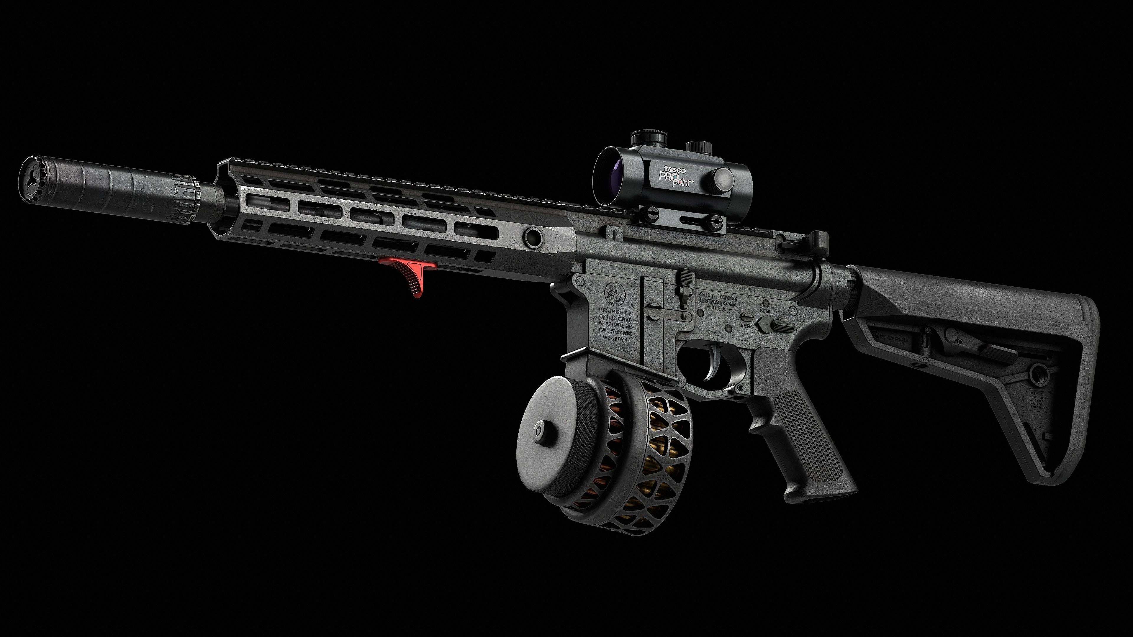 AR 15 Colt V1 Low-poly 3D model_3