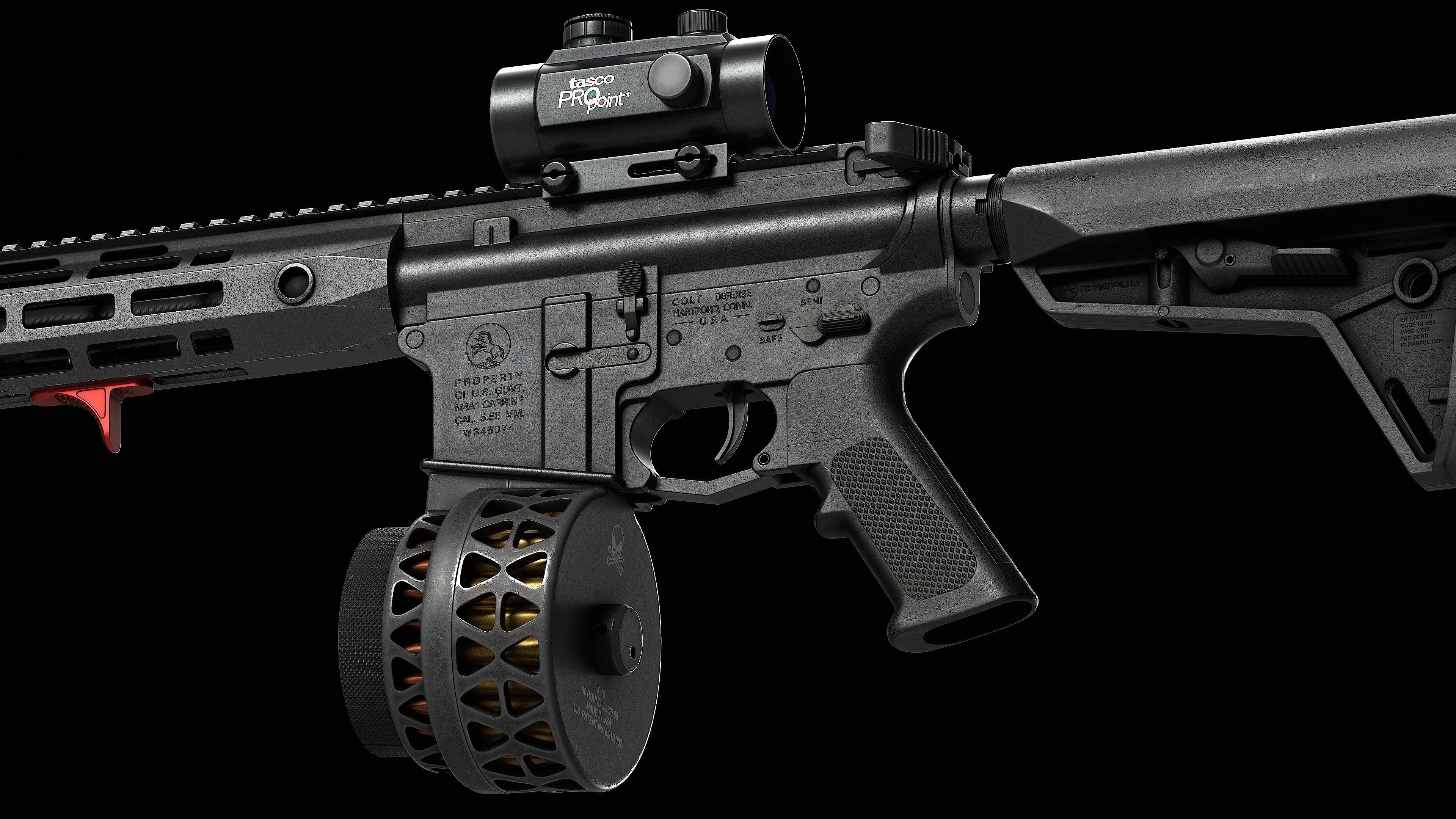 AR 15 Colt V1 Low-poly 3D model_9