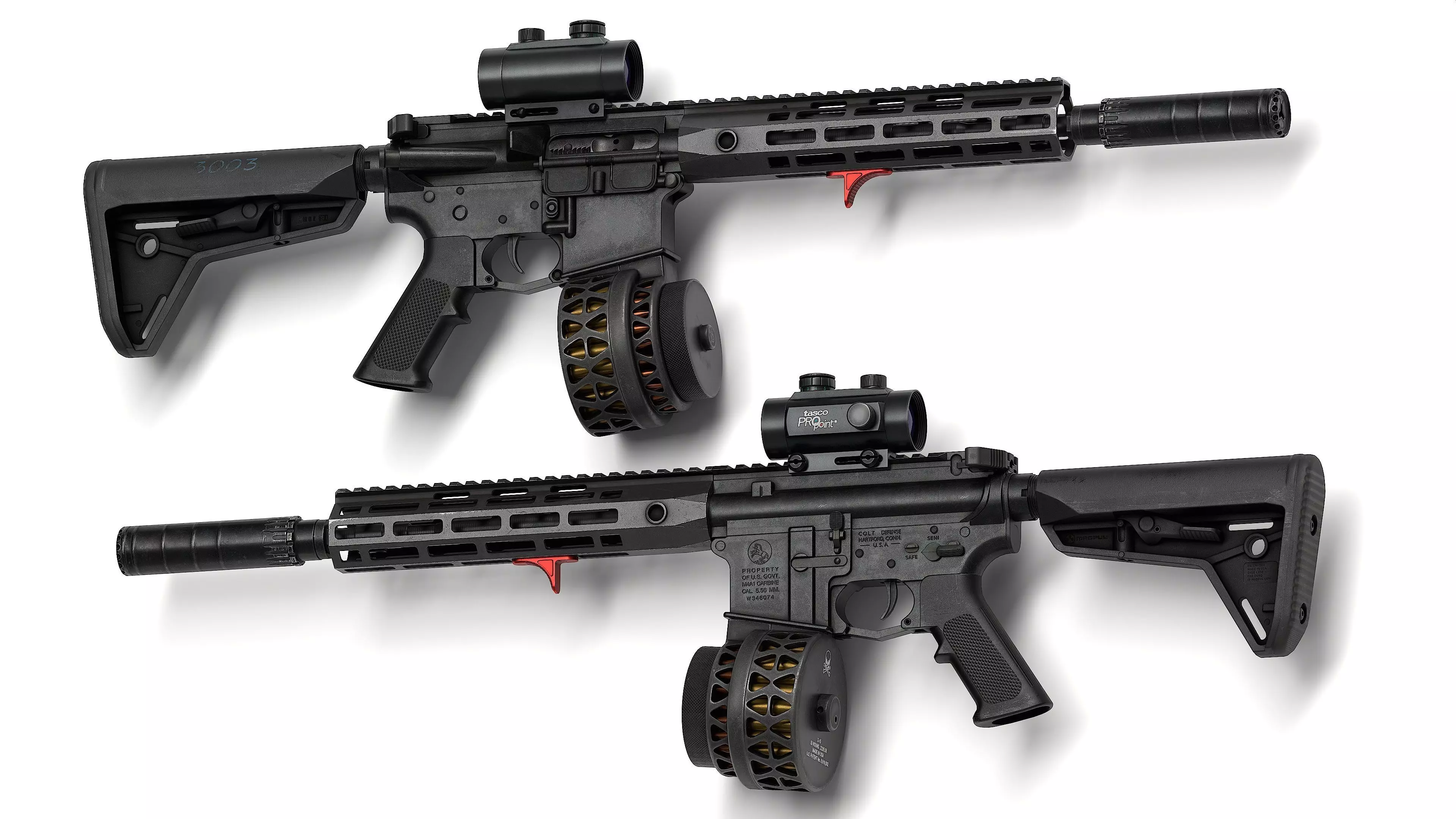 AR 15 Colt V1 Low-poly 3D model_0