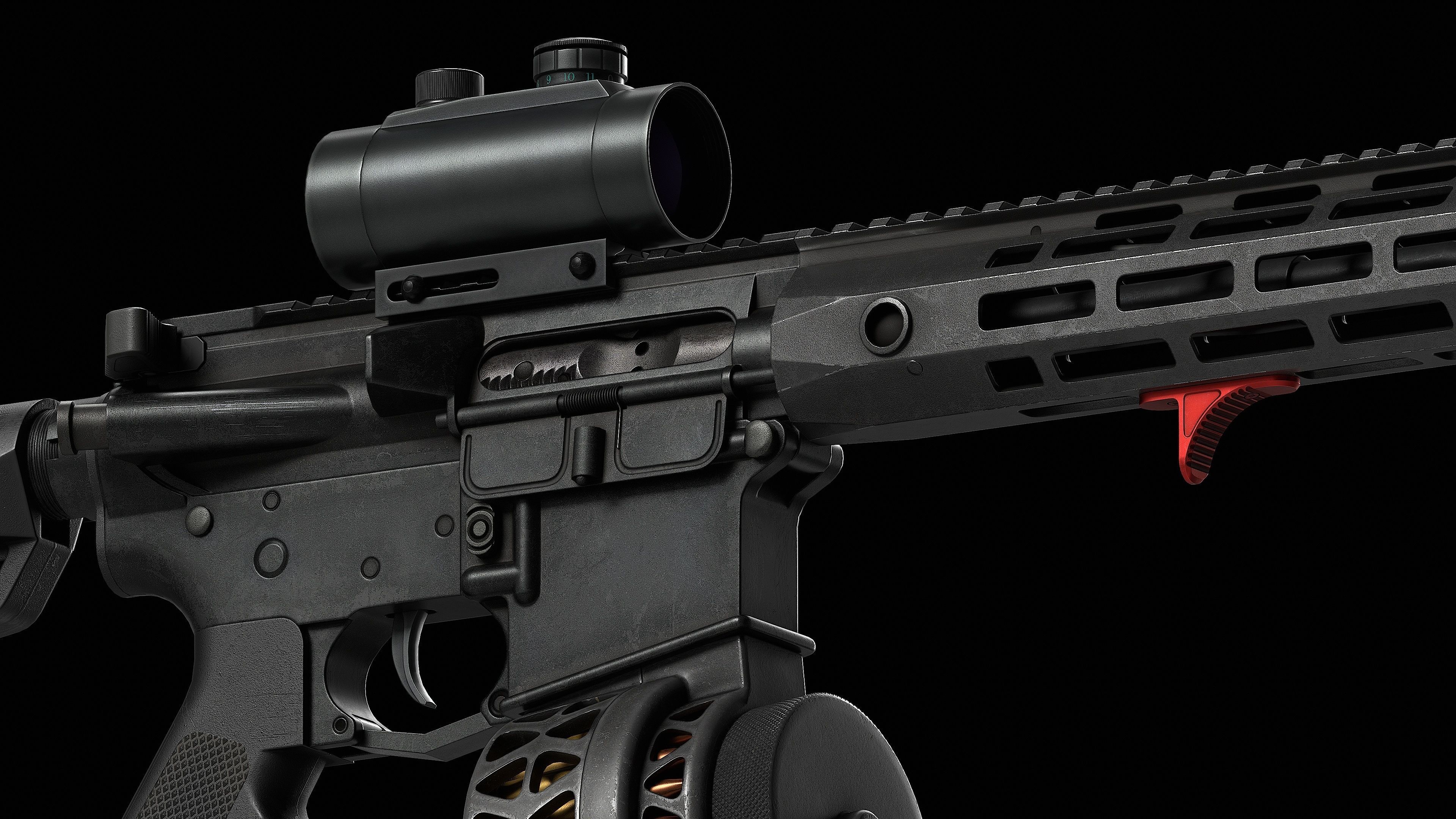 AR 15 Colt V1 Low-poly 3D model_2