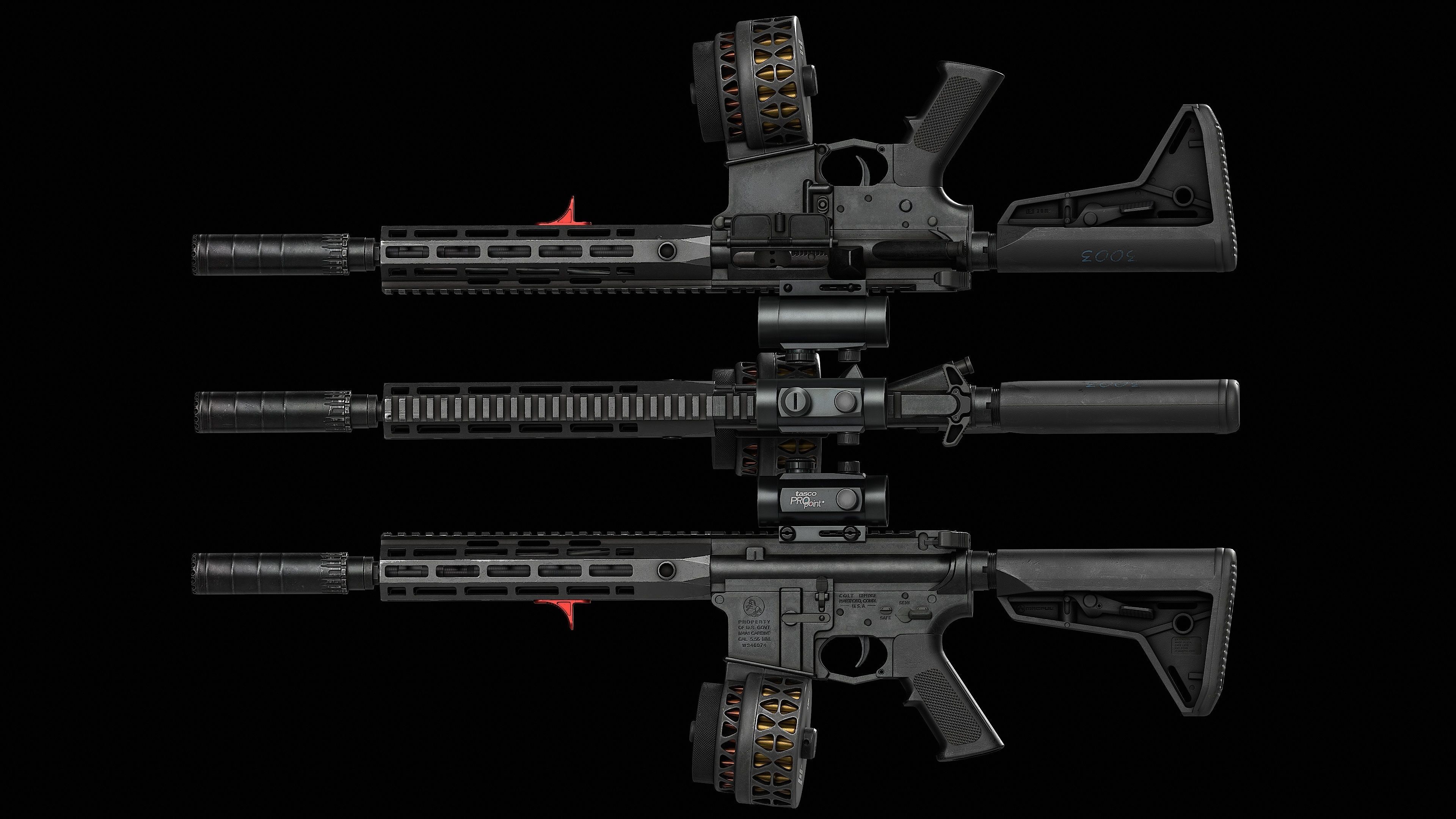 AR 15 Colt V1 Low-poly 3D model_11