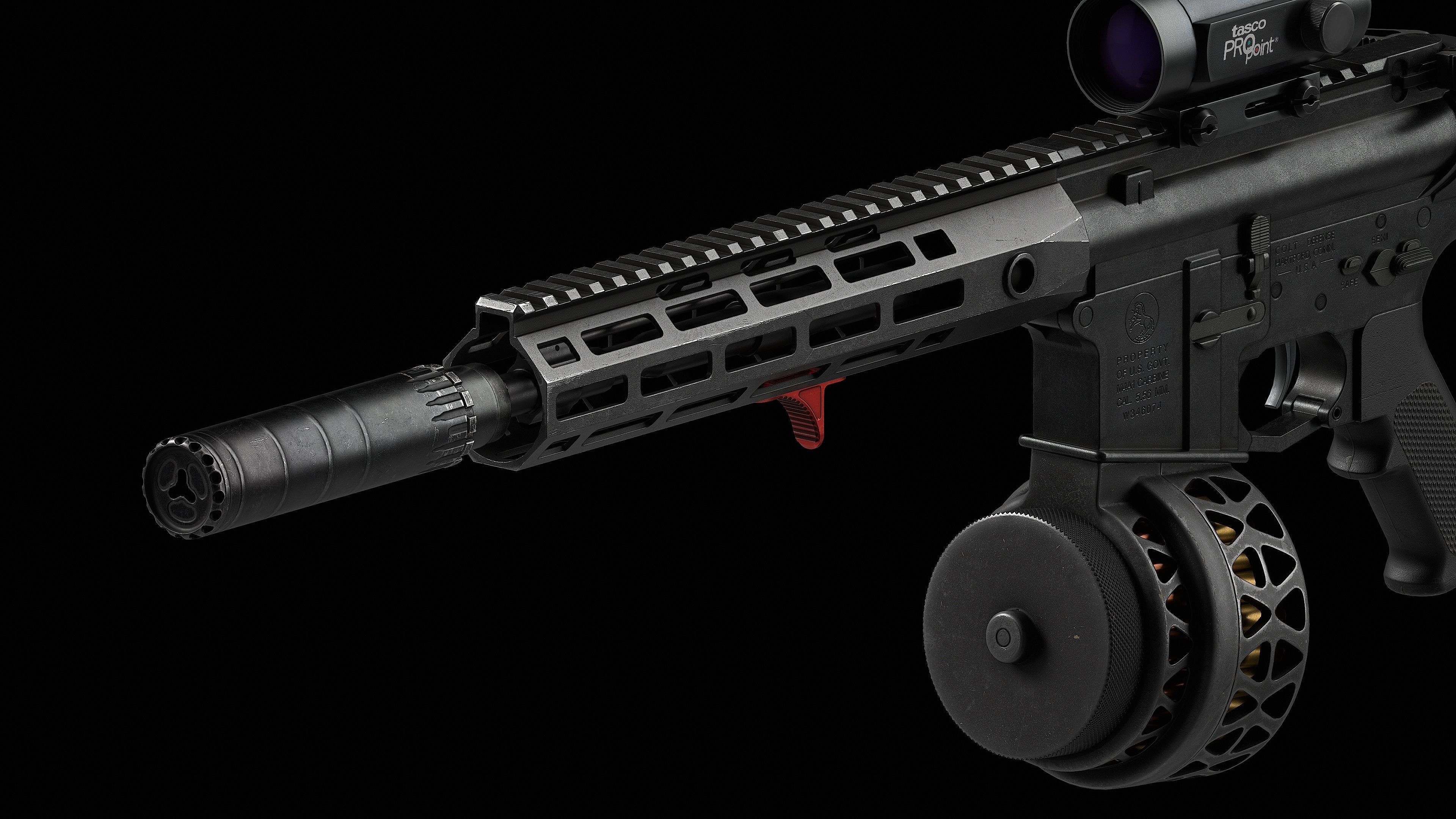 AR 15 Colt V1 Low-poly 3D model_5