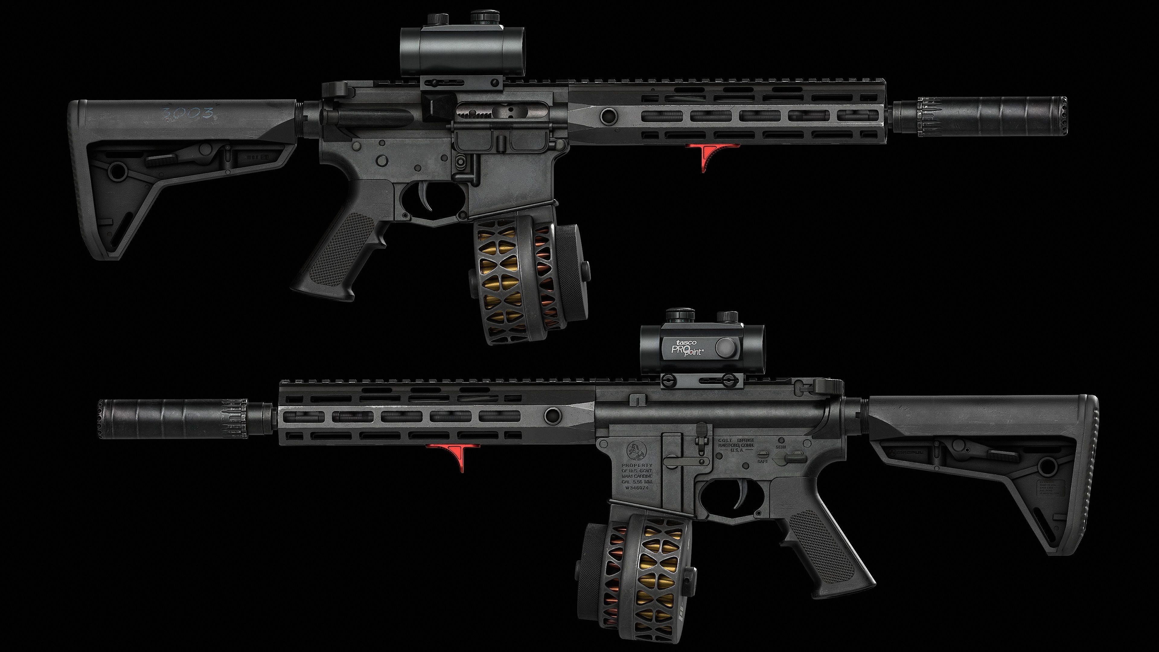 AR 15 Colt V1 Low-poly 3D model_10