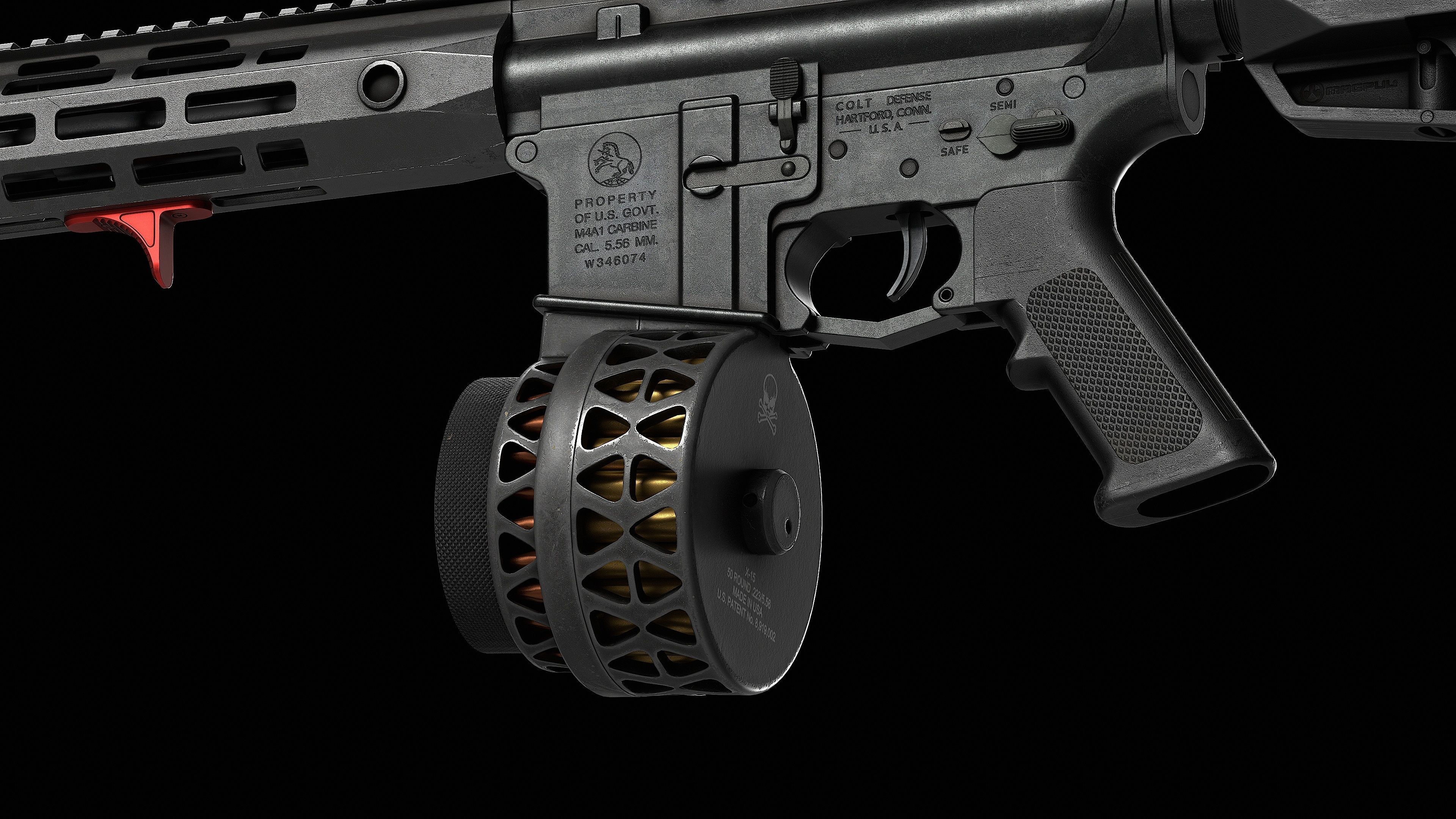 AR 15 Colt V1 Low-poly 3D model_15