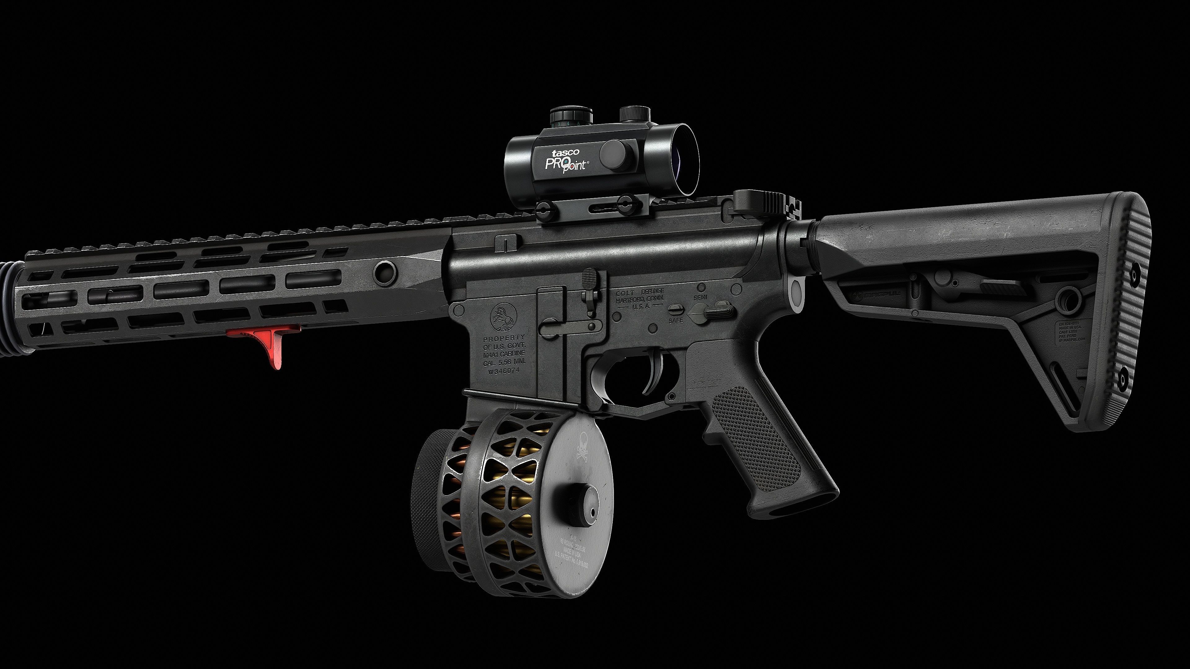 AR 15 Colt V1 Low-poly 3D model_8