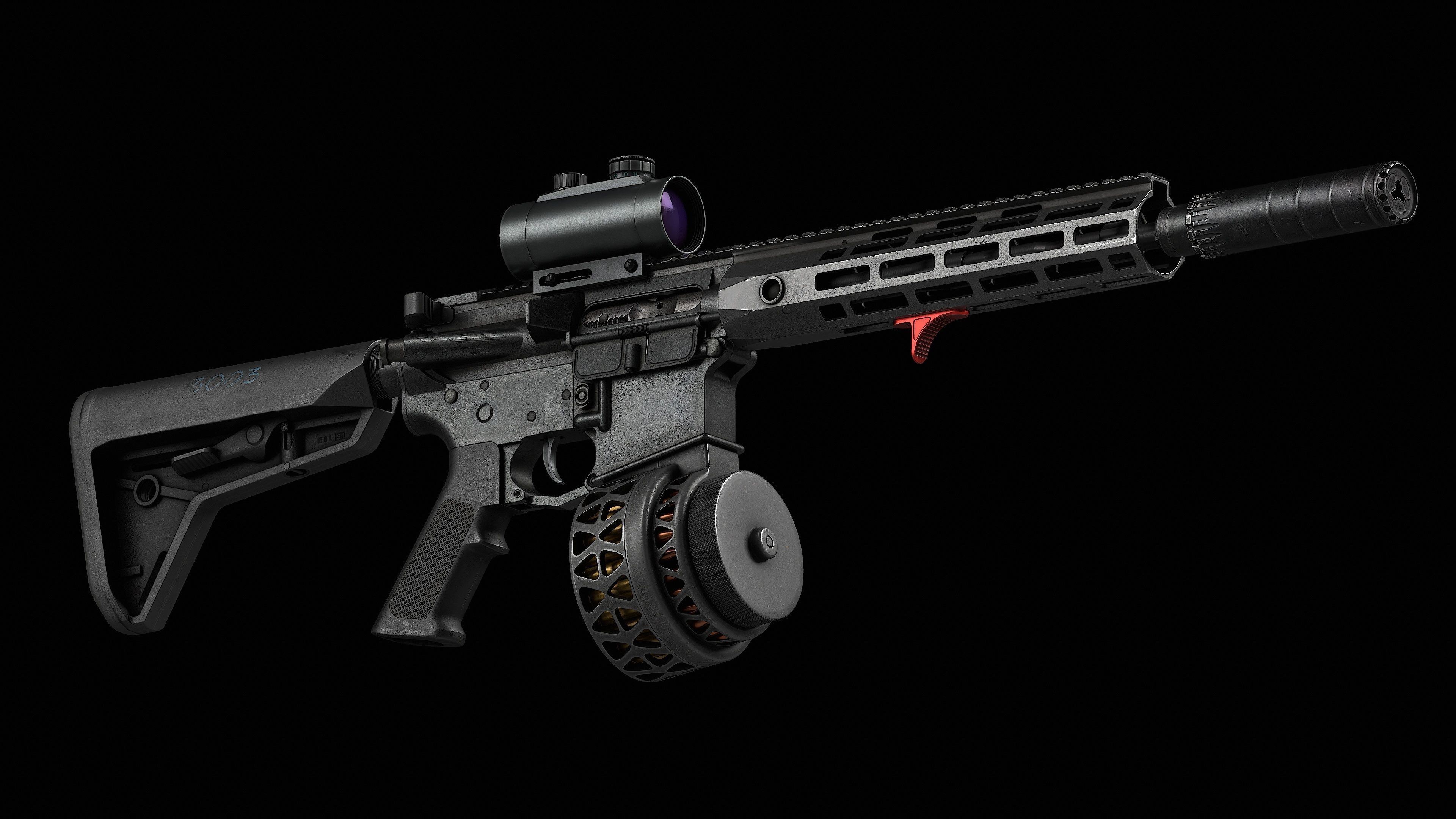 AR 15 Colt V1 Low-poly 3D model_1