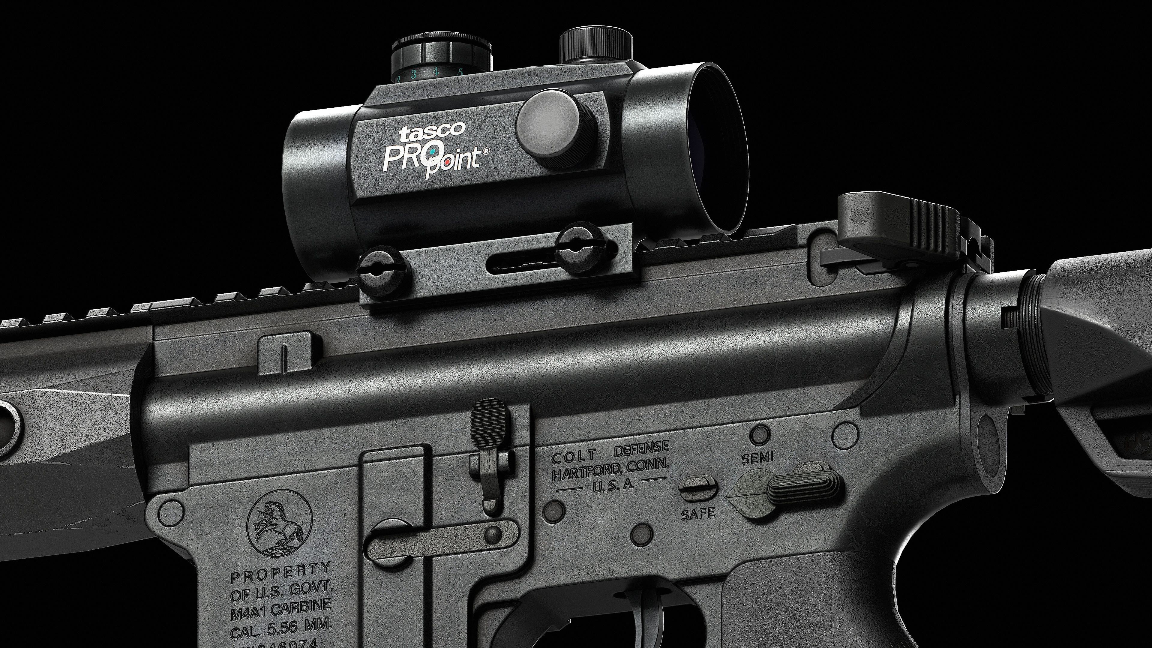 AR 15 Colt V1 Low-poly 3D model_14