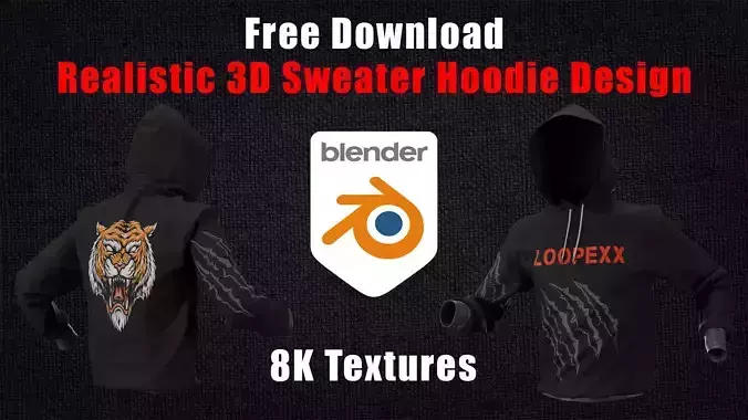 Sweater Hoodie Animation Run With 360 Angle