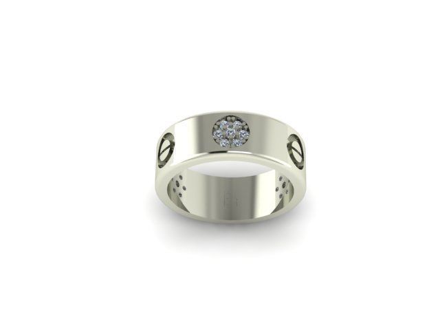 beautifull band ring for daimonds 3D print model_4