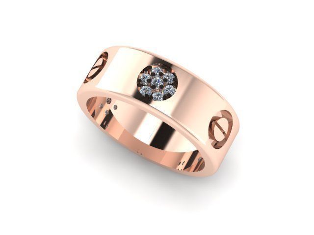beautifull band ring for daimonds 3D print model_2