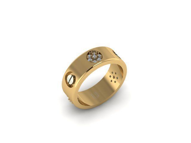 beautifull band ring for daimonds 3D print model_6