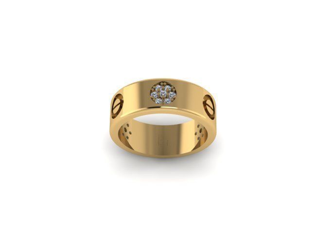 beautifull band ring for daimonds 3D print model_3