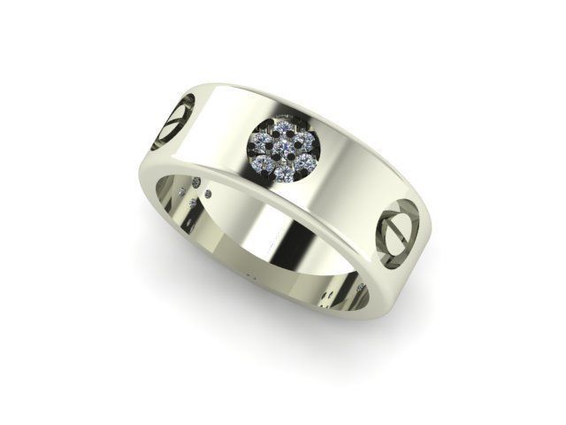 beautifull band ring for daimonds 3D print model_1