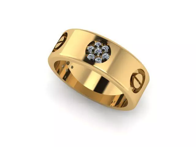 beautifull band ring for daimonds 3D print model_0