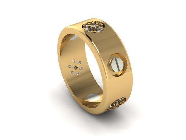 beautifull band ring for daimonds 3D print model_9