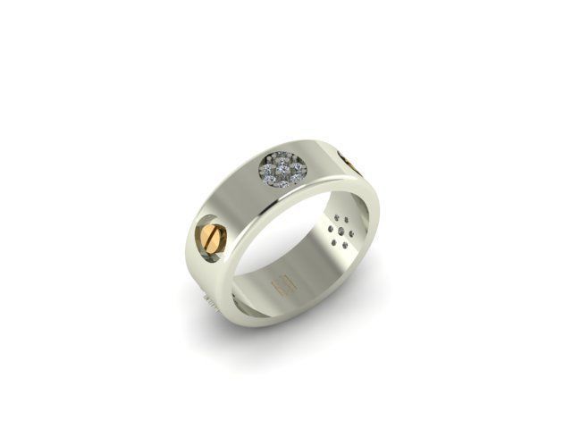 beautifull band ring for daimonds 3D print model_7
