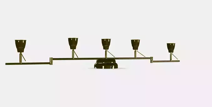 BAROMETER Ceiling track 5-spots Low-poly 3D model
