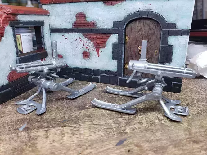 M1883 Great Lakes Pattern Gatling Gun and Skid 3D print model