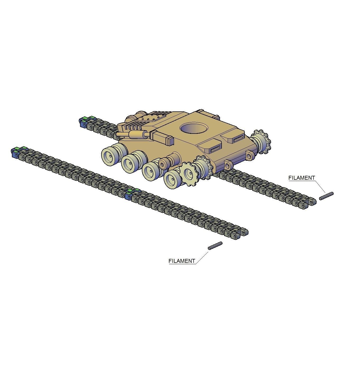 TANK HUNTER W2 3D print model_10