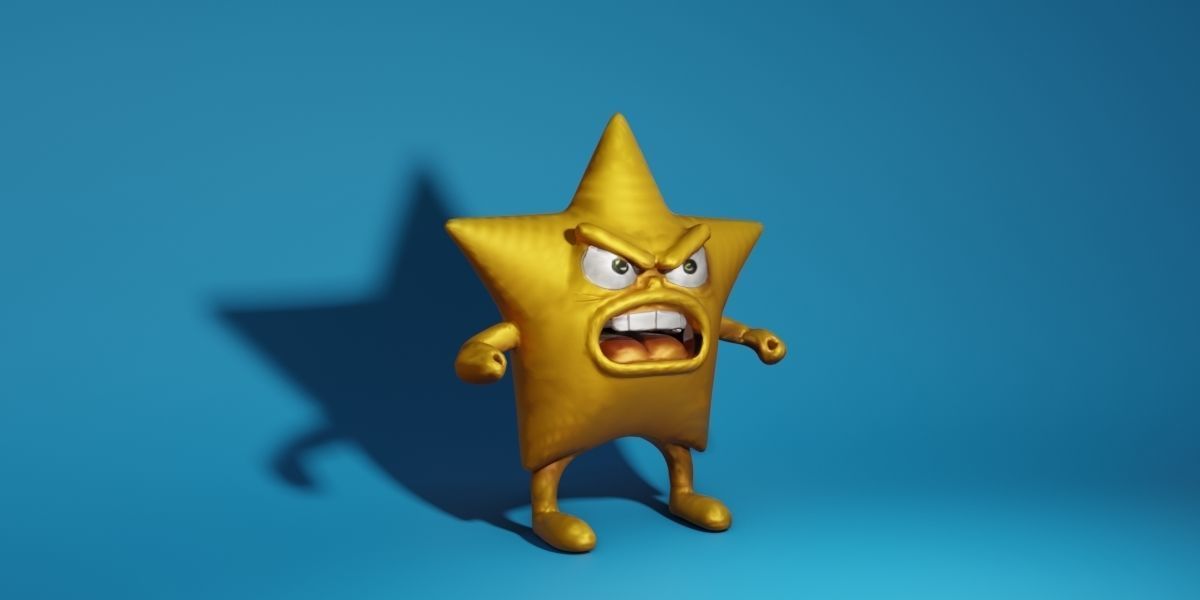 Angry Star 3D model_2