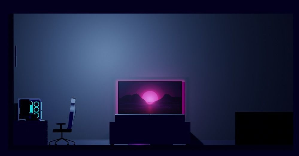 Gaming Room Low-poly 3D model_4