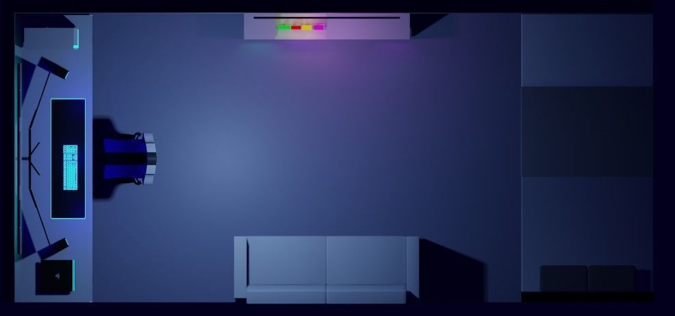Gaming Room Low-poly 3D model_3