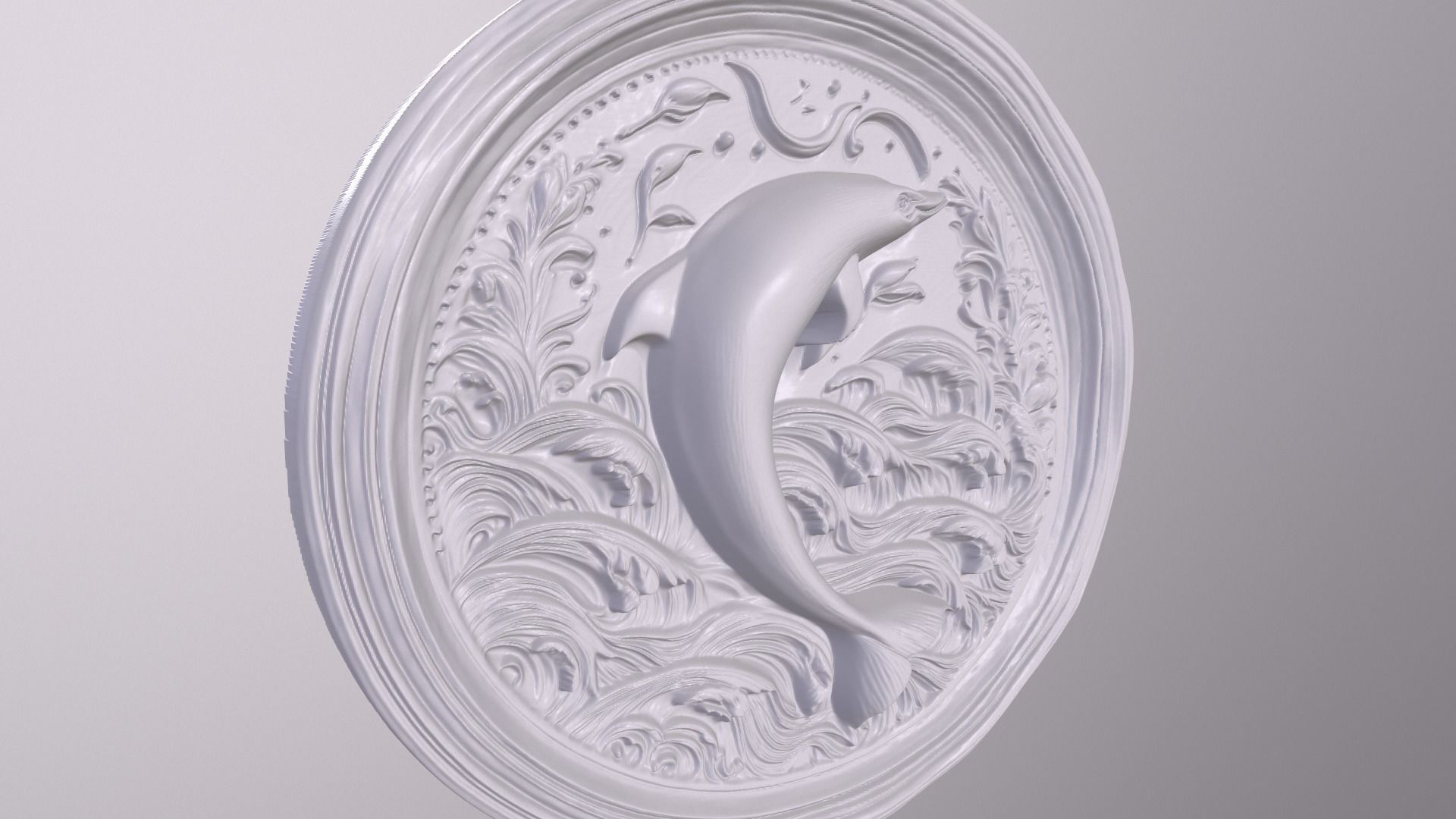 Dolphin basrelief for 3D printing 3D print model_4