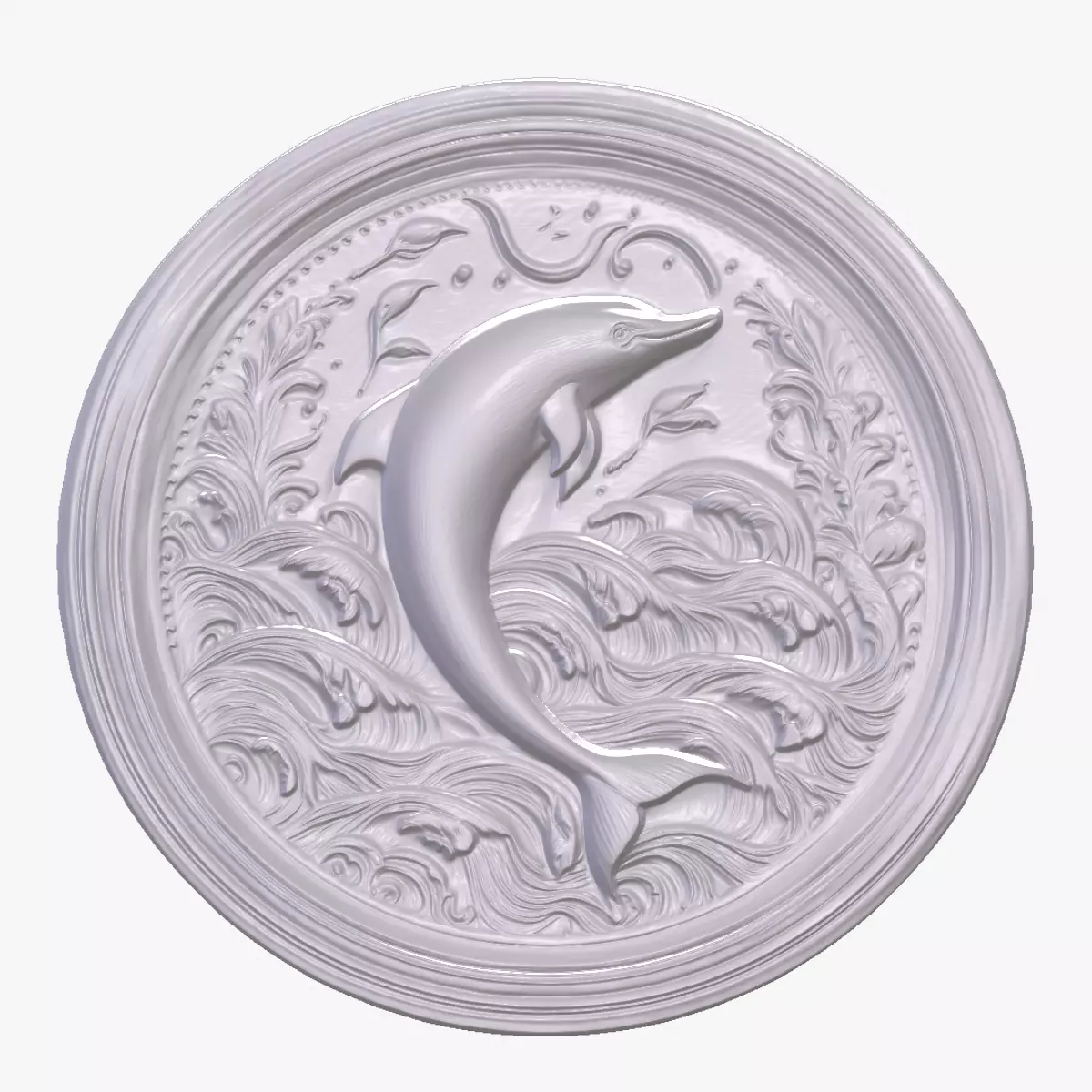 Dolphin basrelief for 3D printing 3D print model_0