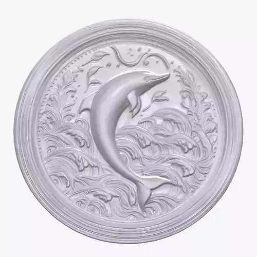 Dolphin basrelief for 3D printing