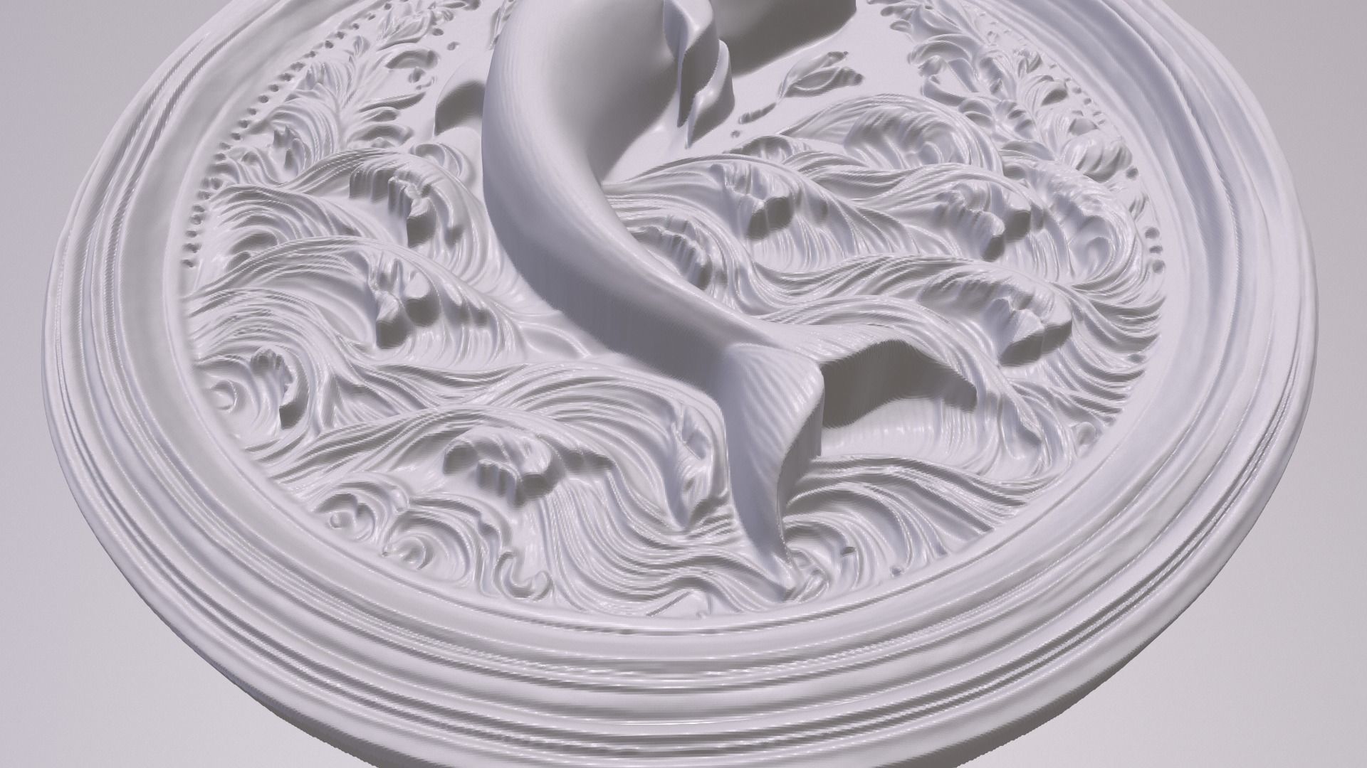 Dolphin basrelief for 3D printing 3D print model_2