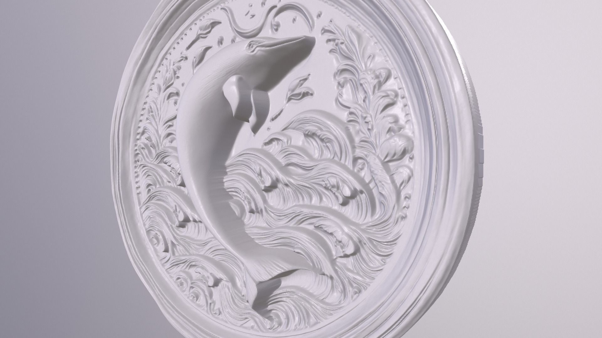 Dolphin basrelief for 3D printing 3D print model_3