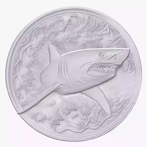 Great White Shark 2 basrelief for 3D printing