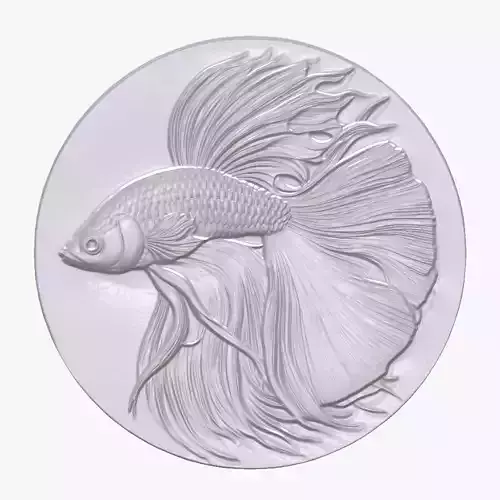 Guppy Fish 2 basrelief for 3D printing