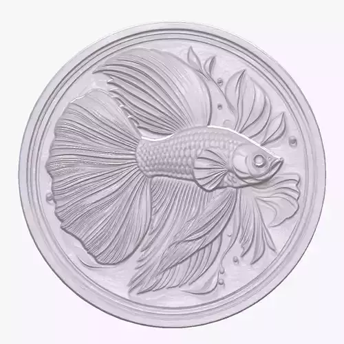 Guppy Fish 3 basrelief for 3D printing