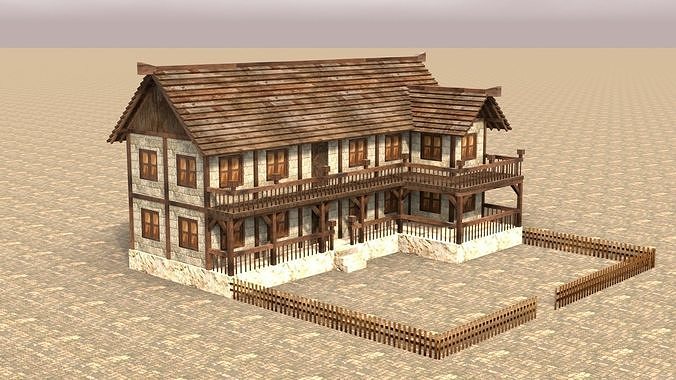 Medieval house fifteen 20 Low-poly 3D model