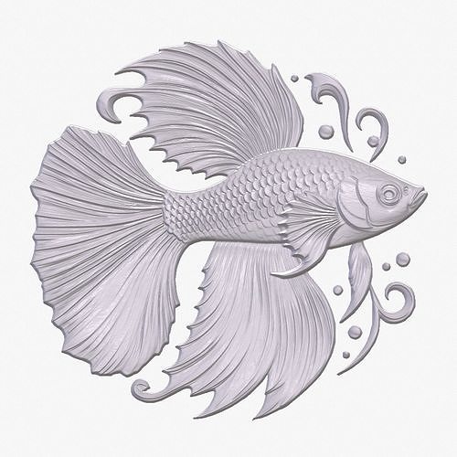 Guppy Fish 5 basrelief for 3D printing 3D print model