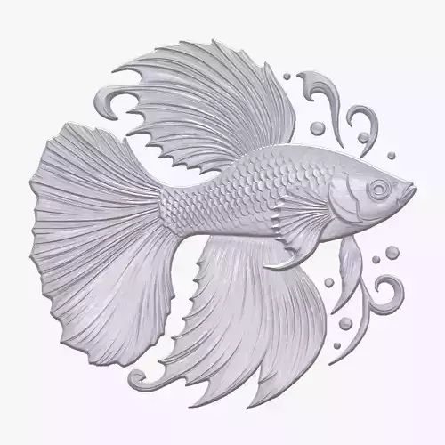 Guppy Fish 5 basrelief for 3D printing