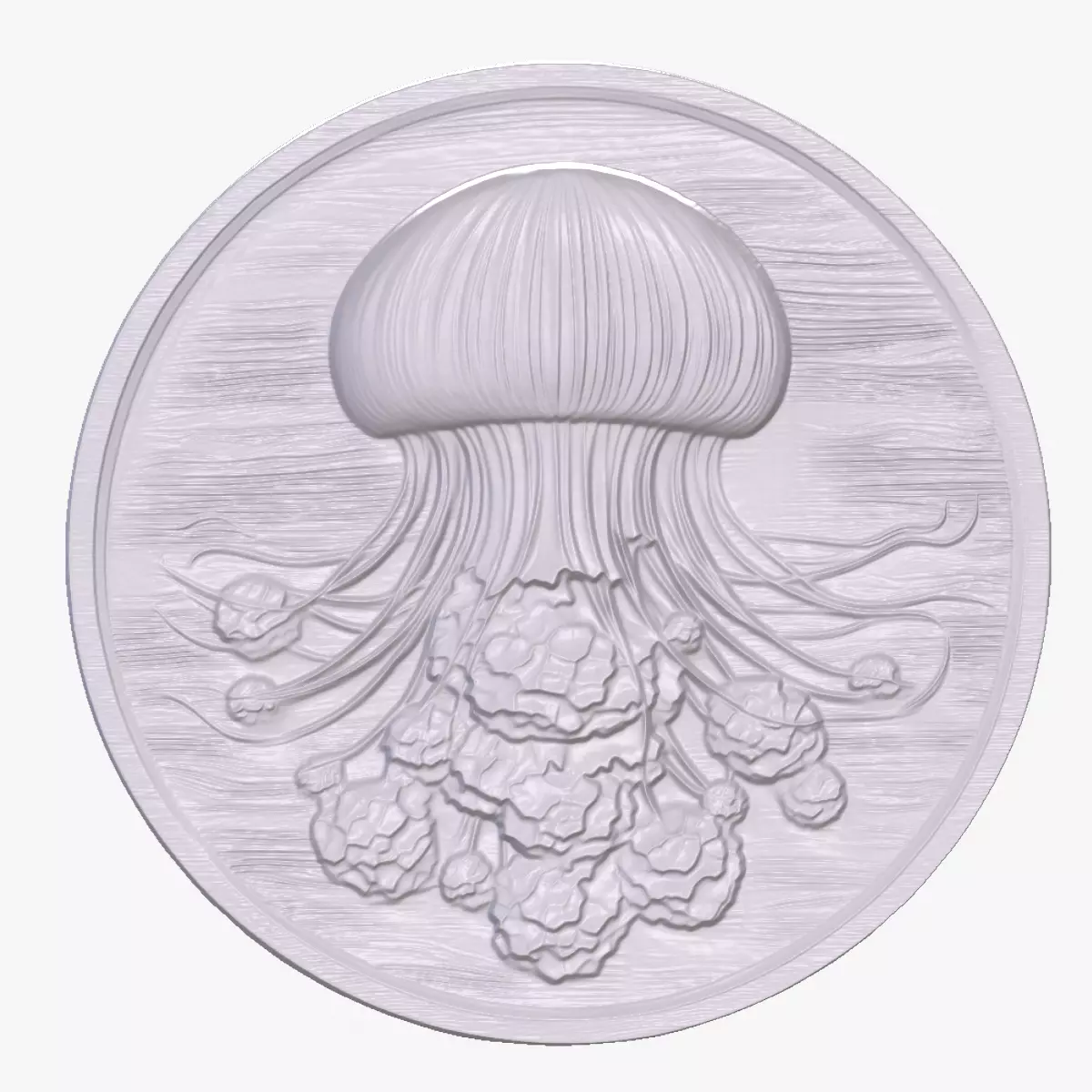Jellyfish 2 basrelief for 3D printing 3D print model