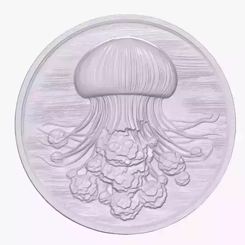 Jellyfish 2 basrelief for 3D printing 3D print model